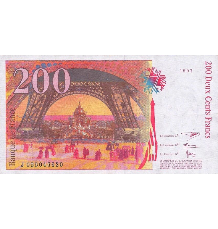 Francia 200 Francos 1997 Pick 159b  (NO UNC)